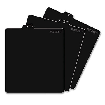 Vaultz® A-z Cd File Guides, 1-3-cut Top Tab, A To Z, 5 X 5.75, Black, 26-set freeshipping - TVN Wholesale